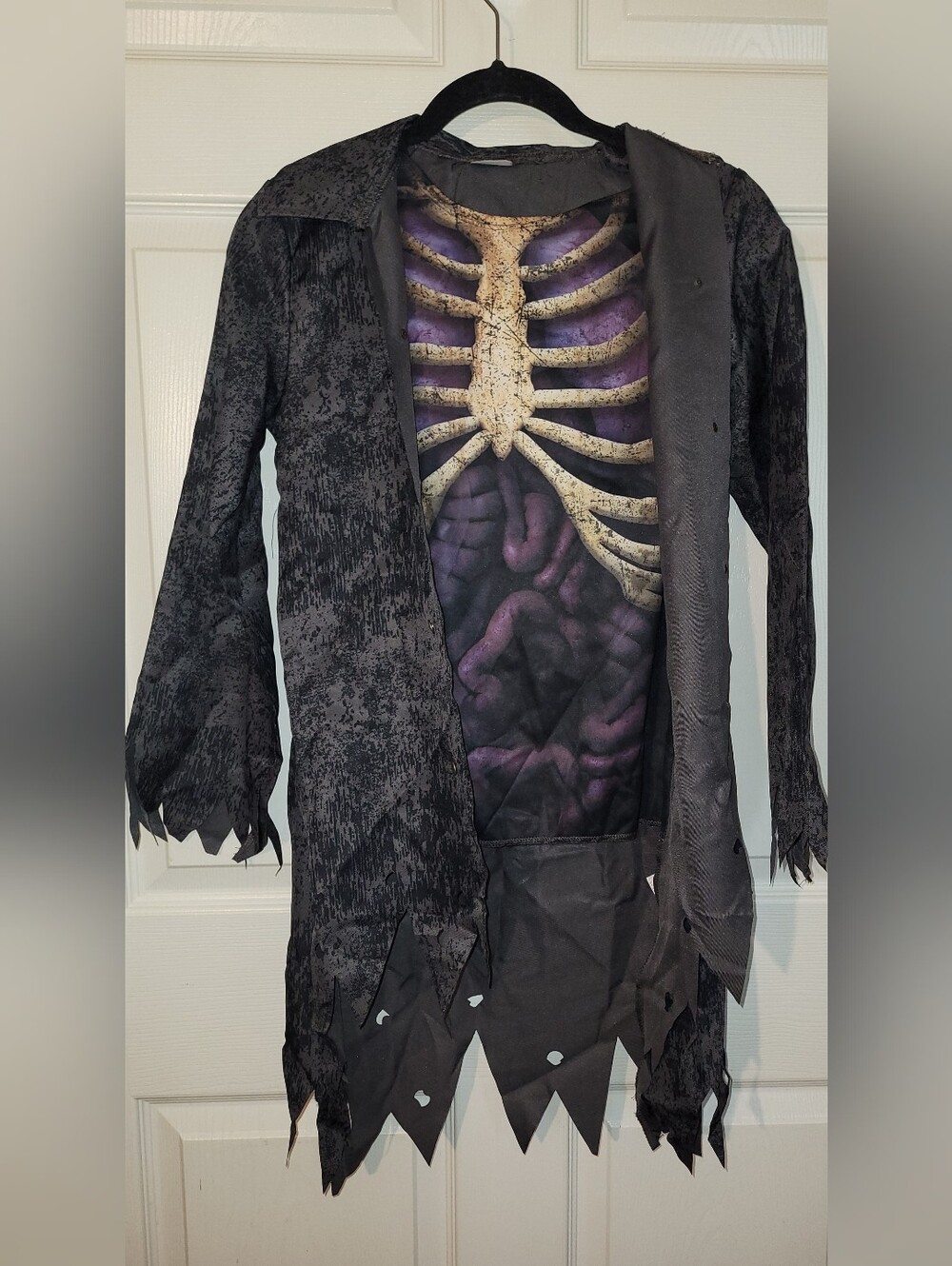 Spirit Twofer 1 Piece Black Skeleton Ribcage Jacket - Halloween Costume XL